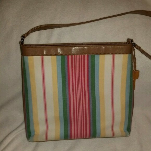 Fossil Multi-Color Stripe Purse shoulder Handbag - Picture 1 of 7